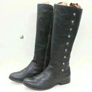 Frye Melissa Women's Black Leather Military Tall Riding Boots Size US 5.5 B